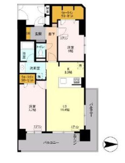 ロイヤルパークスリバーサイド 1206 間取り図