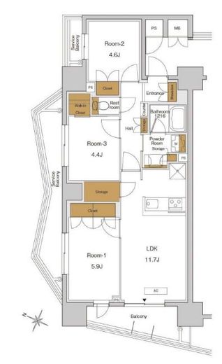 RJRプレシア東十条ガーデン 301 間取り図