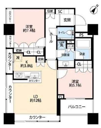 ザ・ヒルトップタワー高輪台 8階 間取り図
