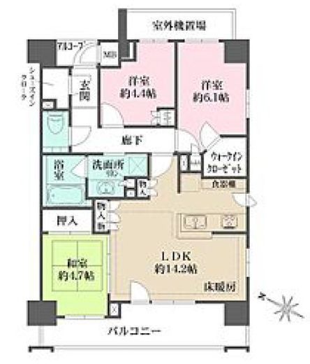 音羽パークハウス 9階 間取り図