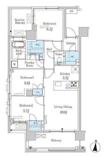 オアーゼ池上テラス 505 間取り図