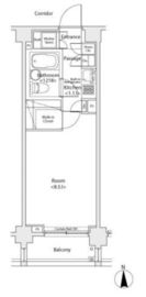 イプセ蒲田ウエスト 206 間取り図