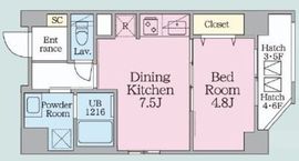 ウテナ西麻布 501 間取り図