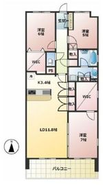 オハナ茅ヶ崎ガーデニア 7階 間取り図