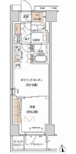 プライムネクサス大森北 522 間取り図