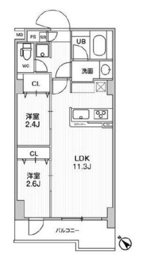 ドゥーエ曳舟 308 間取り図