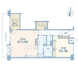赤坂アパートメント 7階 間取り図