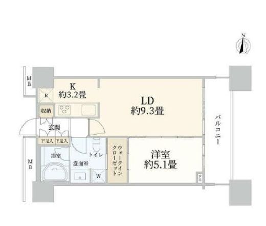 ミッドサザンレジデンス御殿山 5階 間取り図
