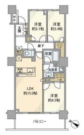 ロイヤルタワー横濱鶴見 4階 間取り図