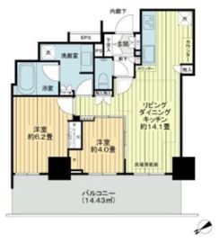 ドレッセタワー武蔵小杉 23階 間取り図