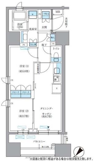 パークアクシス東日本橋 808 間取り図