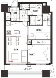 コンシェリア西新宿タワーズウエスト 33階 間取り図