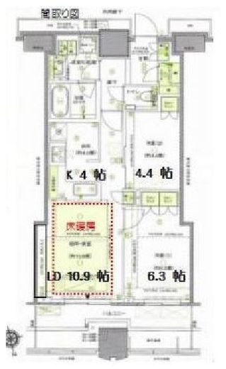 富久クロスコンフォートタワー(Tomihisa Cross)  32階 間取り図
