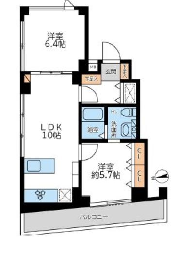 グランカーサ馬込1 602 間取り図
