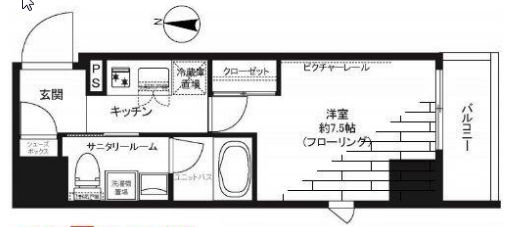 グランドコンシェルジュ神楽坂α 6階 間取り図