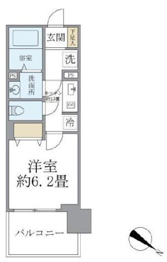 フェルモ横浜桜木町 3階 間取り図