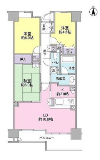 東急ドエルアルス南砂サルーテ 6階 間取り図