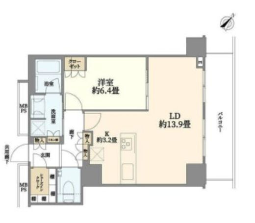 横浜MIDベースタワーレジデンス 15階 間取り図