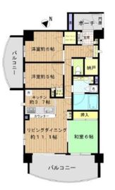 三田シティハウス 6階 間取り図