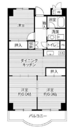 ビレッジハウス芝浦タワー 1-1208 間取り図