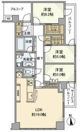 ローレルコート新宿夏目坂 5階 間取り図