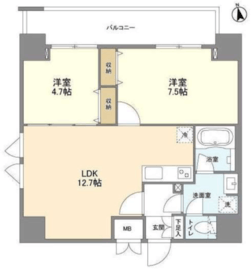 リバーレ上野稲荷町 401 間取り図
