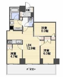 サンコリーヌタワー横須賀中央駅前 15階 間取り図