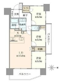 レーベンリヴァーレ町田ルージアタワー 9階 間取り図
