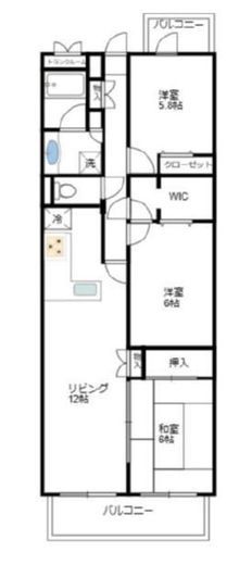 クレストフォルム横浜グランウエスト 2階 間取り図
