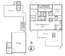 Kフラット高輪 3階 間取り図