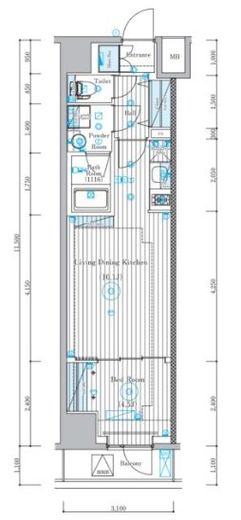 ミライズ北千住レジデンス 502 間取り図