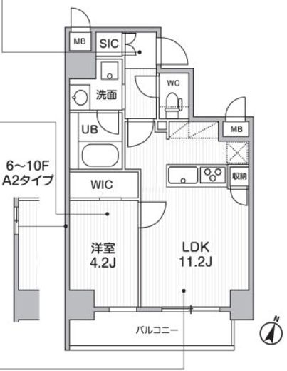 シーズンフラッツ門前仲町 702 間取り図