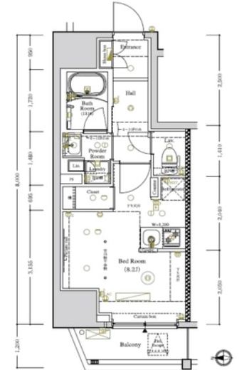 LUMEED南千住 7階 間取り図