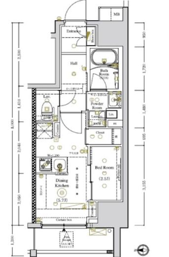 LUMEED南千住 8階 間取り図