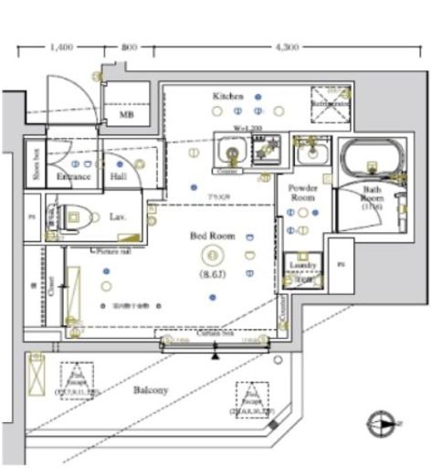 LUMEED南千住 2階 間取り図