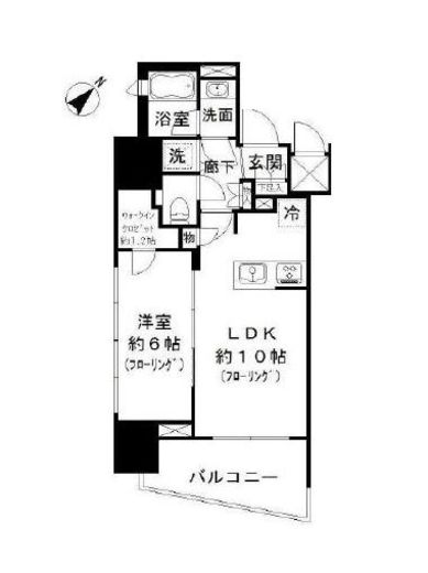 パークリュクス白金高輪 14階 間取り図