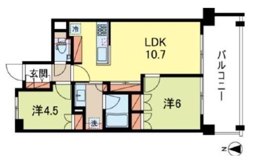 プラウドシティ方南町 2階 間取り図