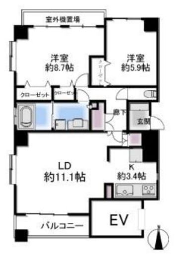 アルス横浜台町 6階 間取り図