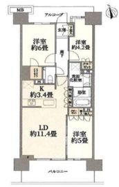 プラウド二子玉川 4階 間取り図