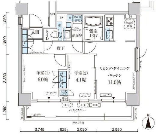 パークアクシス菊川ステーションイースト 608 間取り図