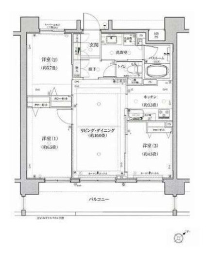 クリオ横浜サウスレジデンス 4階 間取り図