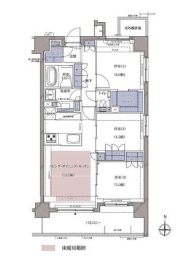 ディームス横濱青木町 606 間取り図