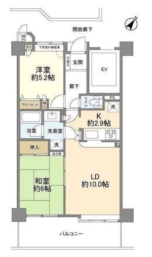 ガーデンシティ三ツ沢公園 5階 間取り図