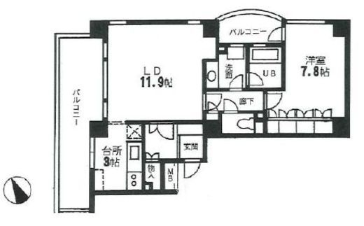 カルム南青山 3階 間取り図