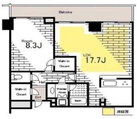 グローリオ白金高輪 14階 間取り図