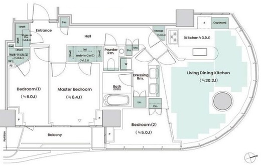 パークコート神宮北参道ザタワー 14階 間取り図