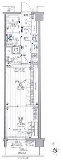 デュオステージ北千住 2階 間取り図