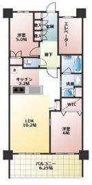 プラウド大和 13階 間取り図