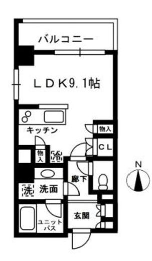 レジディア中落合 C401 間取り図
