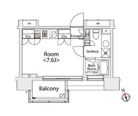 カスタリア戸越 608 間取り図